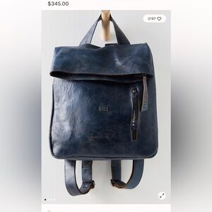 Bed Stu Navy Leather Backpack